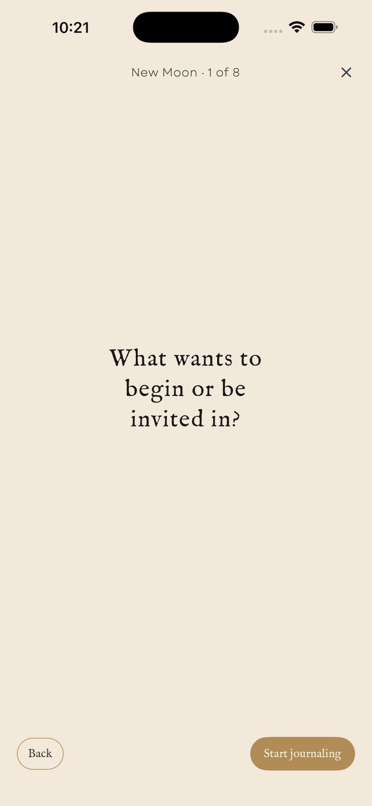 Rebel Spirit Tarot app screenshot showing journaling