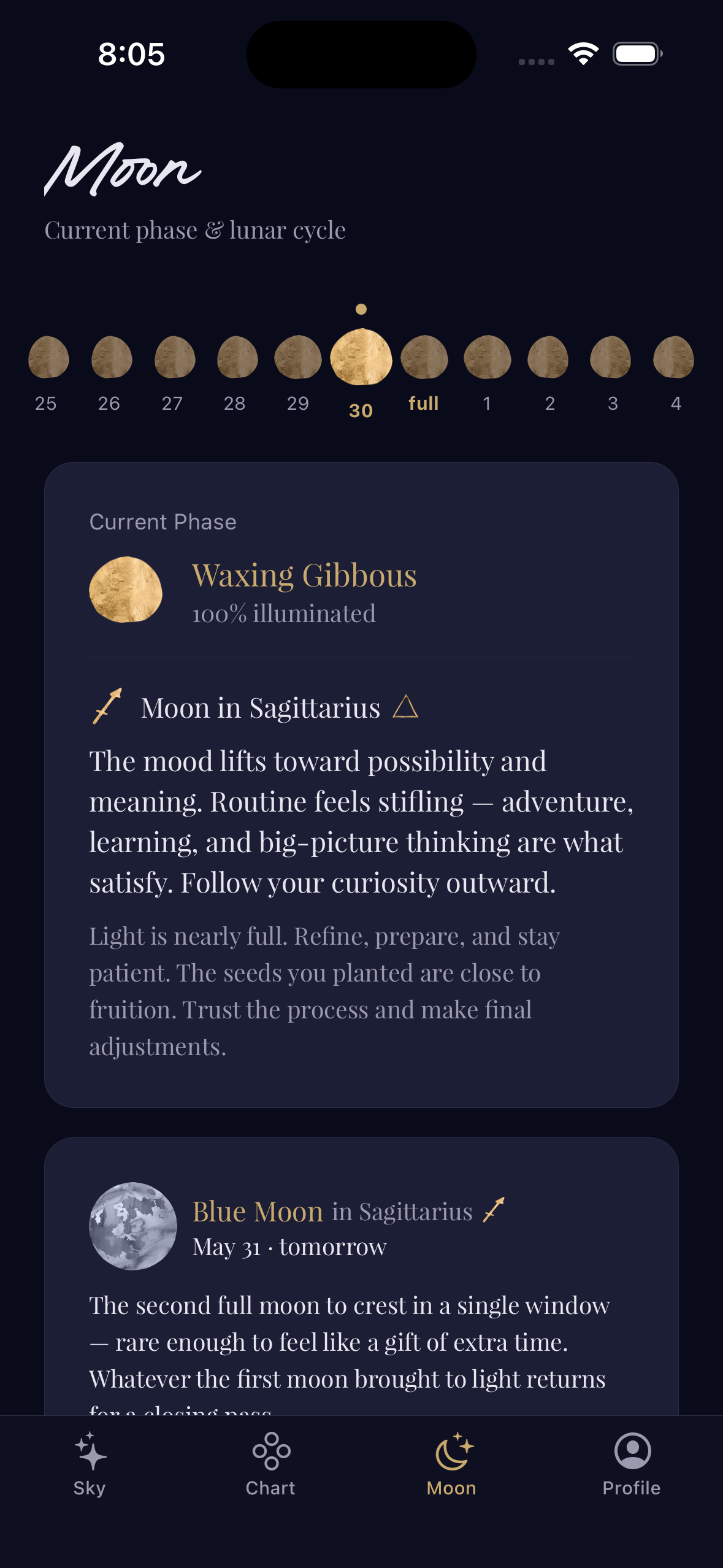 Rebel Spirit Astrology moon phase tracker